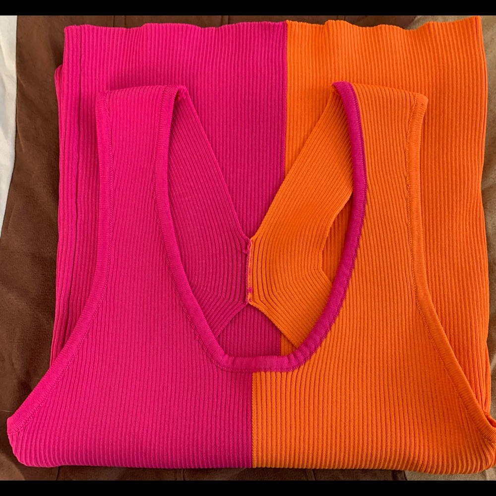 Pink and Orange Midi Dress - Picture 3 of 7